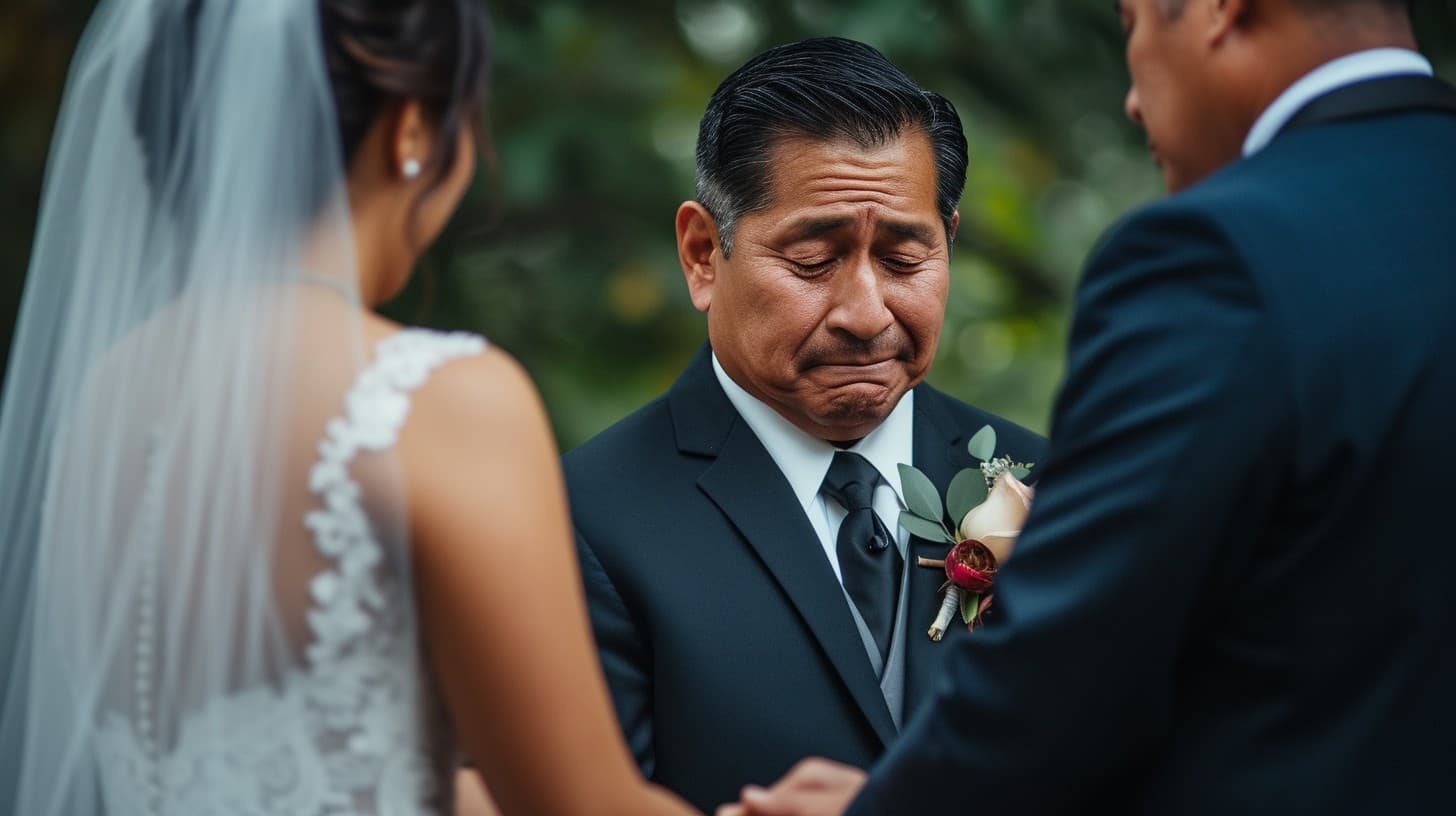 Wedding couple holding hands
